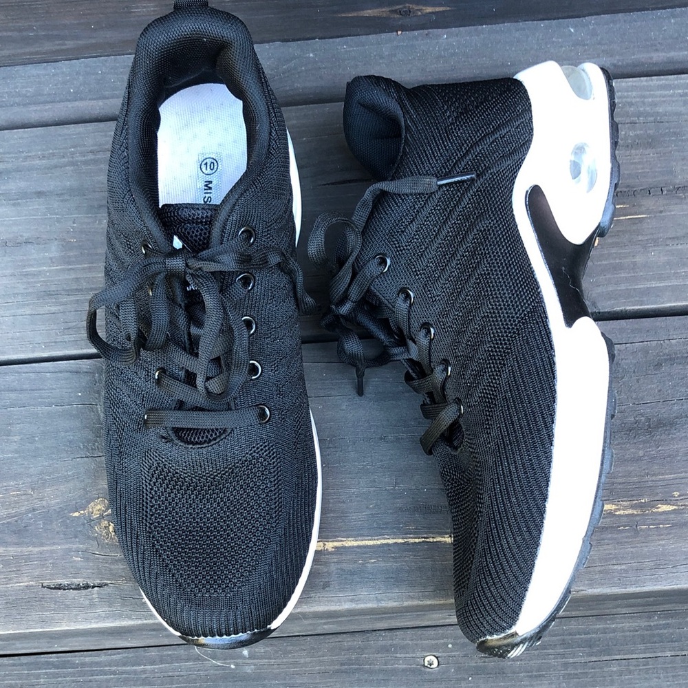 10 Mishansha Ladies Sneakers Black Air Sole Heel